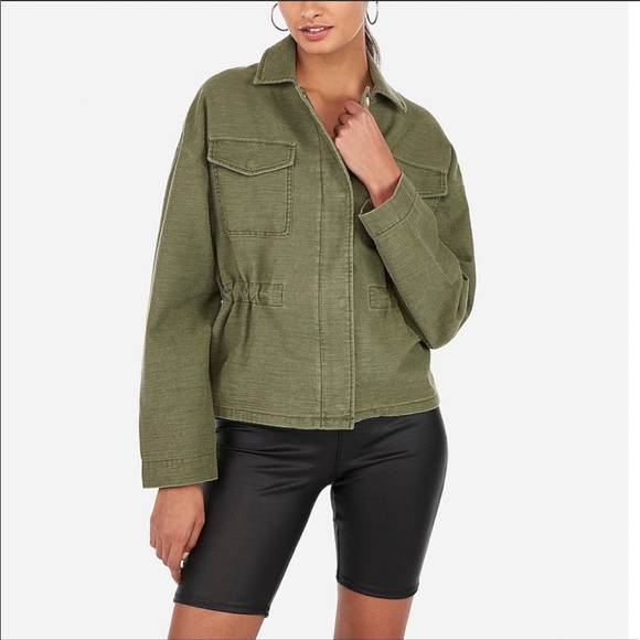 Cinched waist soft twill pocket jacket - Picture 6 of 8